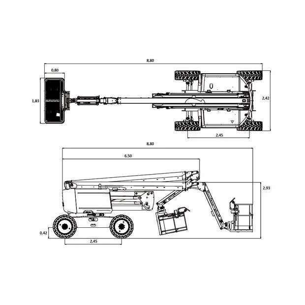 Alquiler Brazo Articulado Diésel Haulotte HA20 RTJ Pro Diagrama 1