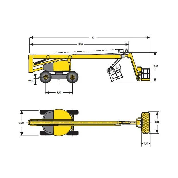 Brazo Articulado Diésel Haulotte HA26 PX Alquiler Online Diagrama 2
