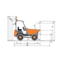 Alquiler Dumper 2000 kg – tolva frontal 4×4 Ausa D201 RH, diagrama 2