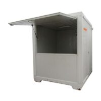 Taquilla prefabricada de 2,22 m x 2,22 m con ventana abatible