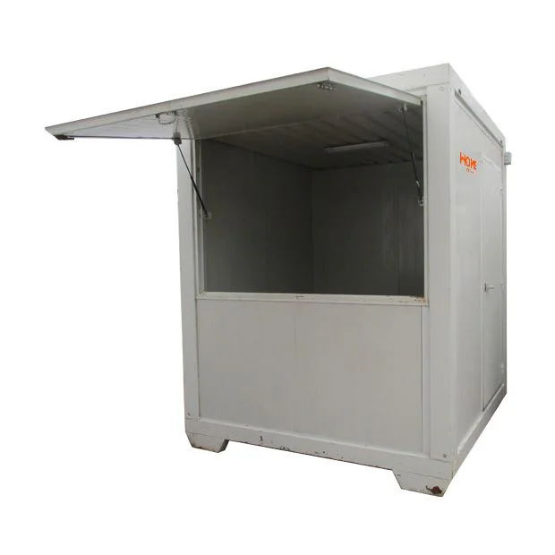 Taquilla prefabricada de 2,22 m x 2,22 m con ventana abatible