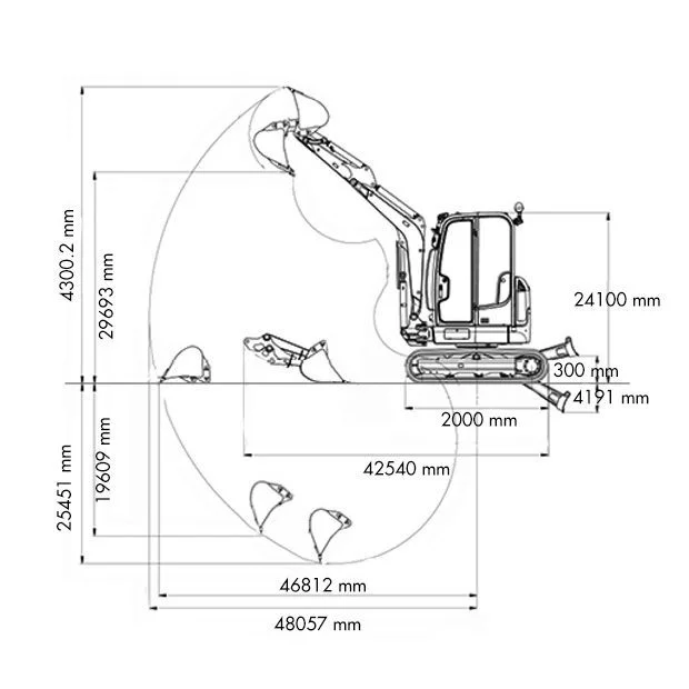 Diagrama 1 Mini excavadora 2800 kg Wacker Neuson EZ28