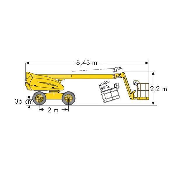 Diagrama Brazo telescópico – 16 m Haulotte H16 TPX