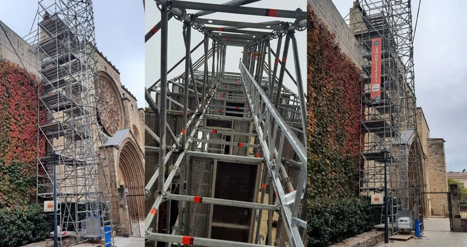 Instalación montacargas andamios