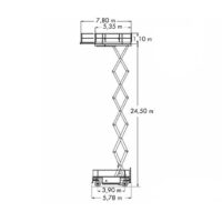 Alquiler plataformas tijera diésel, Tijera diésel – 26 m JLG 245-25, diagrama 2