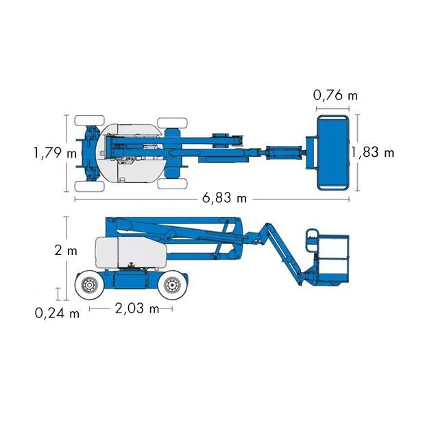 Diagrama 2 Alquiler Brazo articulado eléctrico – 16m Genie Z45/25 JDC
