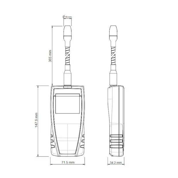 Diagrama Detector de fugas de gas refrigerante e hidrógeno Sauermann DF110