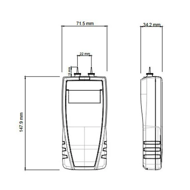 Diagrama Higrómetro de puntas en materiales Sauermann HM50