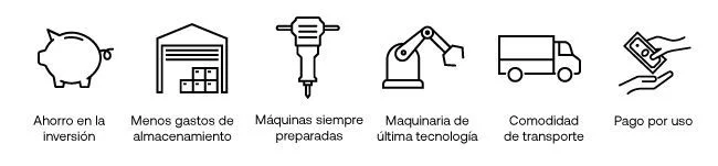 beneficios alquilar maquinaria