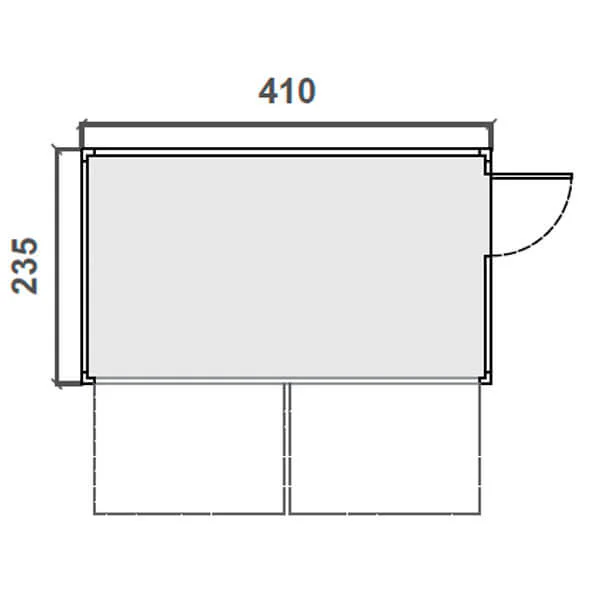 Taquilla prefabricada Eventos – 2,35 m x 4,10 m Diagrama