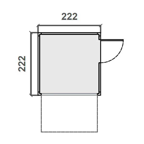 Taquilla prefabricada para Eventos – 2,22 m x 2,22 m Diagrama