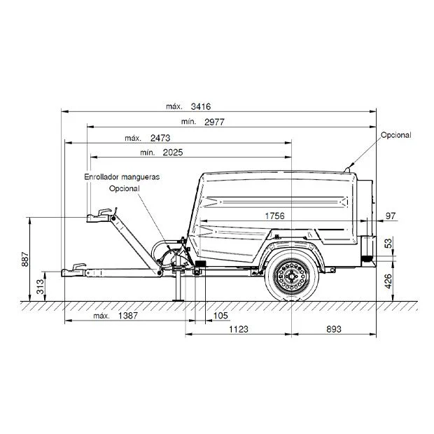 Diagrama 1 de Compresor neumático móvil Kaeser Mobilair M44