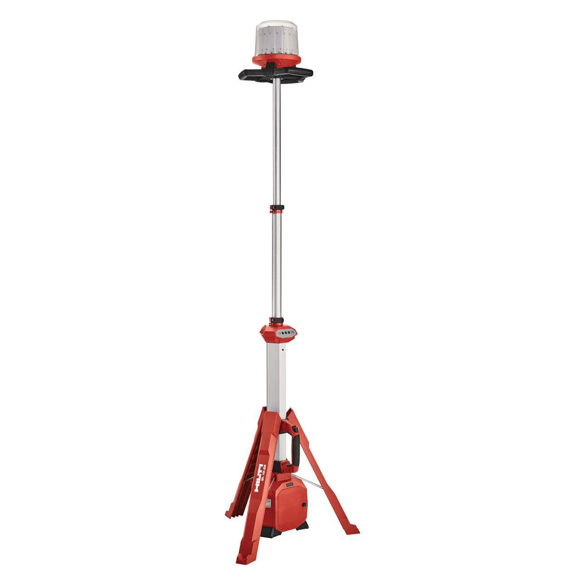 Vista general de torre de iluminación Hilti SL 10-22 con diseño extensible.